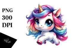 Running Unicorn with Cool Haircut PNG Product Image 1