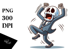 Silly Cartoon Skeletton, Vibrant PNG Product Image 1
