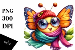 Funny Cute Butterfly with Scarf and Sunglasses Product Image 3