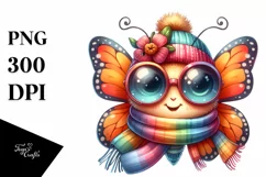 Funny Cute Butterfly with Scarf and Sunglasses Product Image 3