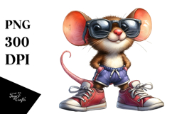 Watercolor Mouse | Big Eyes | Sunglasses | Sports Shoes Product Image 1