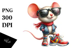 Mouse Sports Shoes Expressive | Sublimation | Clipart Product Image 1