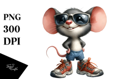 Watercolor Mouse | Big Eyes | Sunglasses | Sports Shoes Product Image 1