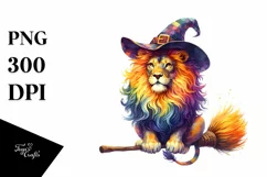 Colorful Lion Halloween Sublimation Clipart Product Image 1
