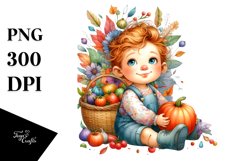 Quirky Baby with Autumn Vegetables | Clipart Product Image 3