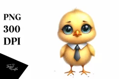 Watercolor Funny Baby Chick|Clipart Product Image 1