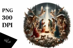 Simple Retro Christmas Nativity Scene PNG Product Image 1
