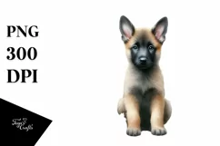Cute Christmas Malinois, Transparent PNG Product Image 3
