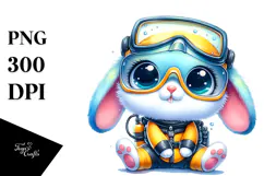 Vibrant Goofy Baby Rabbit, High-Res PNG Product Image 1