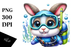 Vibrant Goofy Baby Rabbit, High-Quality PNG Product Image 1