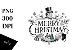 Retro Merry Christmas Png Product Image 1