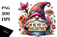 Detailed Gnome Holding Valentine Sign PNG Product Image 1
