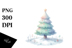 Colorful Watercolor Christmas Tree, Transparent PNG Product Image 1