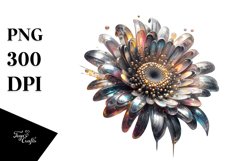 Abstract Shiny Gerbera Watercolor Splash Product Image 1