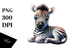 Baby Zebra with Big Eyes, PNG Product Image 1
