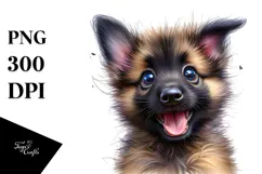Happy Cartoon Malinois, High-Quality PNG Product Image 1