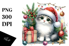 Cute Christmas Cat, High-Resolution PNG Product Image 1
