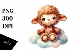 Smiling Cute Baby Old Plush Lamb | Sublimation | Clipart Product Image 3
