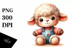 Smiling Cute Baby Old Plush Lamb | Sublimation | Clipart Product Image 3