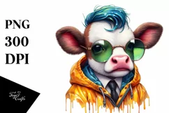 Cute Baby Cow Playing PNG Product Image 3