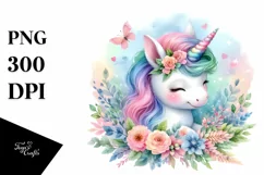 Baby Unicorn Pastel Watercolor Product Image 3