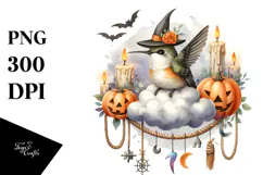 Hummingbird In Halloween Costume PNG Product Image 1