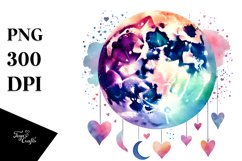 Simple Watercolor Moon PNG Product Image 1