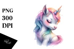 Baby Unicorn Pastel Watercolor Product Image 3