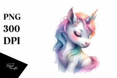 Baby Unicorn Pastel Watercolor Product Image 3
