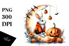 Bunny Dressed for Halloween, High-Res PNG Product Image 1