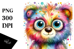 Colorful Layered Baby Bear Clipart Product Image 1