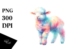 Colorful Sleeping Lamb Clipart Product Image 1