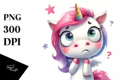 Funny Unicorn Expressive Unicorn PNG Product Image 3