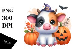 Vibrant Baby Cow Halloween Clipart Product Image 3