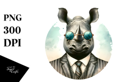 Boho Rhino Watercolor Portrait Clipart Product Image 1