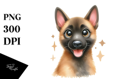 Watercolor Cute Malinois PNG Product Image 1