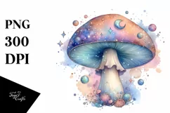 Pastel Mystical Mushroom Watercolor Splash PNG Product Image 3