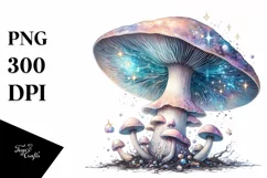 Pastel Mystical Mushroom Watercolor Splash PNG Product Image 1