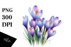Crocus with Watercolor PNG Product Image 1