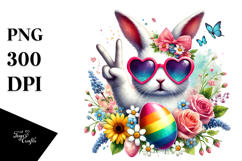 Colorful Easter Bunny PNG Product Image 1