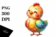 Smiling Cute Baby Old Plush Chicken | Sublimation | Clipart Product Image 3