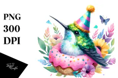 Vibrant Baby Hummingbird Party Hat Product Image 1