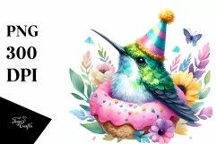 Vibrant Baby Hummingbird Party Hat Product Image 1