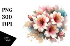 Azalea Flower with Golden Insertions, Transparent PNG Product Image 1