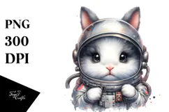 Baby Bunny with Astronaut Helmet PNG Product Image 1