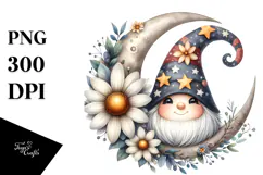 Cute Gnome with Daisy Ornament PNG Product Image 1