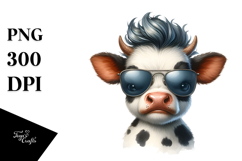 Funny Cow with Sunglasses PNG Product Image 1