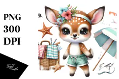 Baby Deer Dressed for the Beach PNG Product Image 1