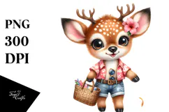 Baby Deer Dressed for the Beach PNG Product Image 1