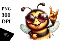 Funny Bee Watercolor Rocker Sign Clipart Product Image 1